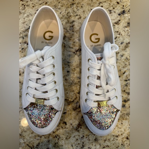 Guess White Sneakers with Multicolor Glitter Size 9 - Picture 2 of 10